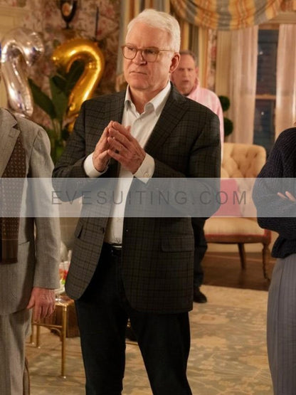 Steve Martin Only Murders In the Building Grey Plaid Blazer
