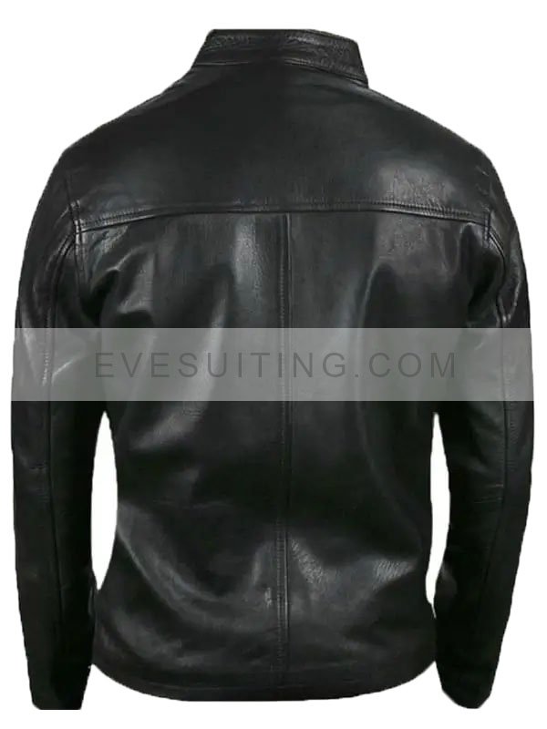 Steve McQueen Le Mans Striped White & Black Leather Jacket