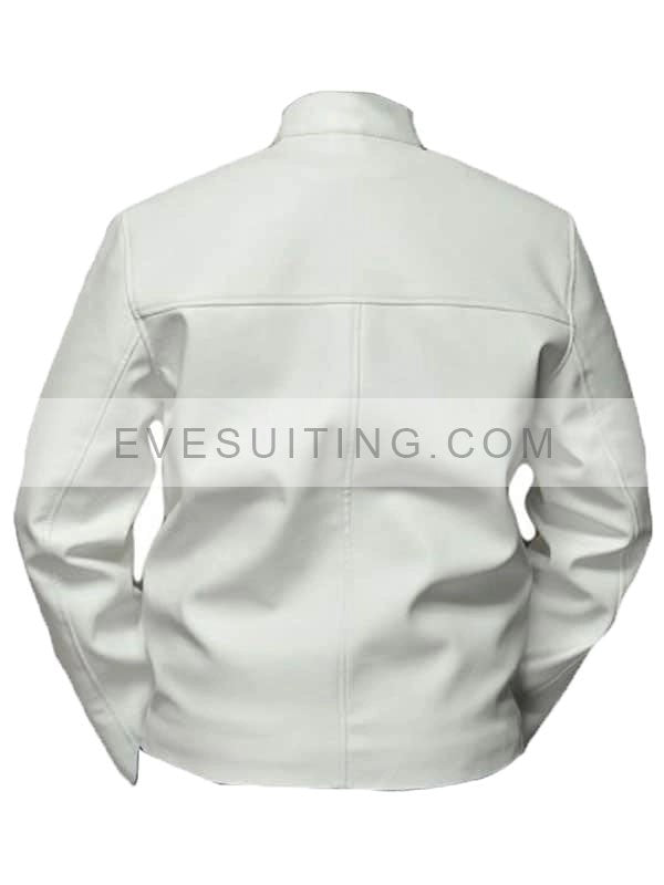 Striped White Leather Jacket