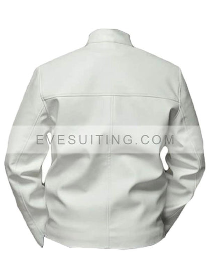 Striped White Leather Jacket