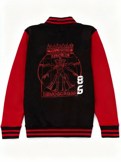 Stranger Things Demogorgon Hunter Red and Black Wool Varsity Jacket