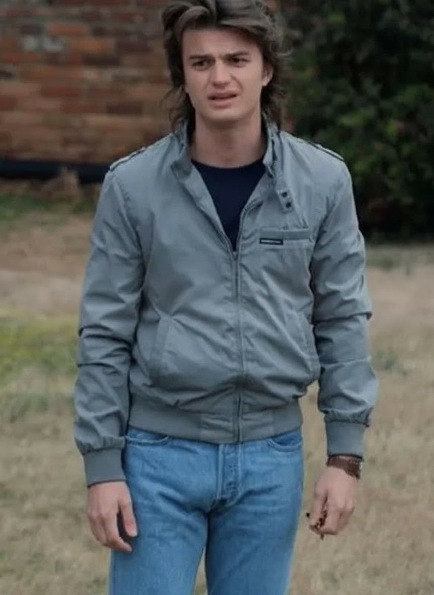 Stranger Things Tv Series Bomber Grey Jacket
