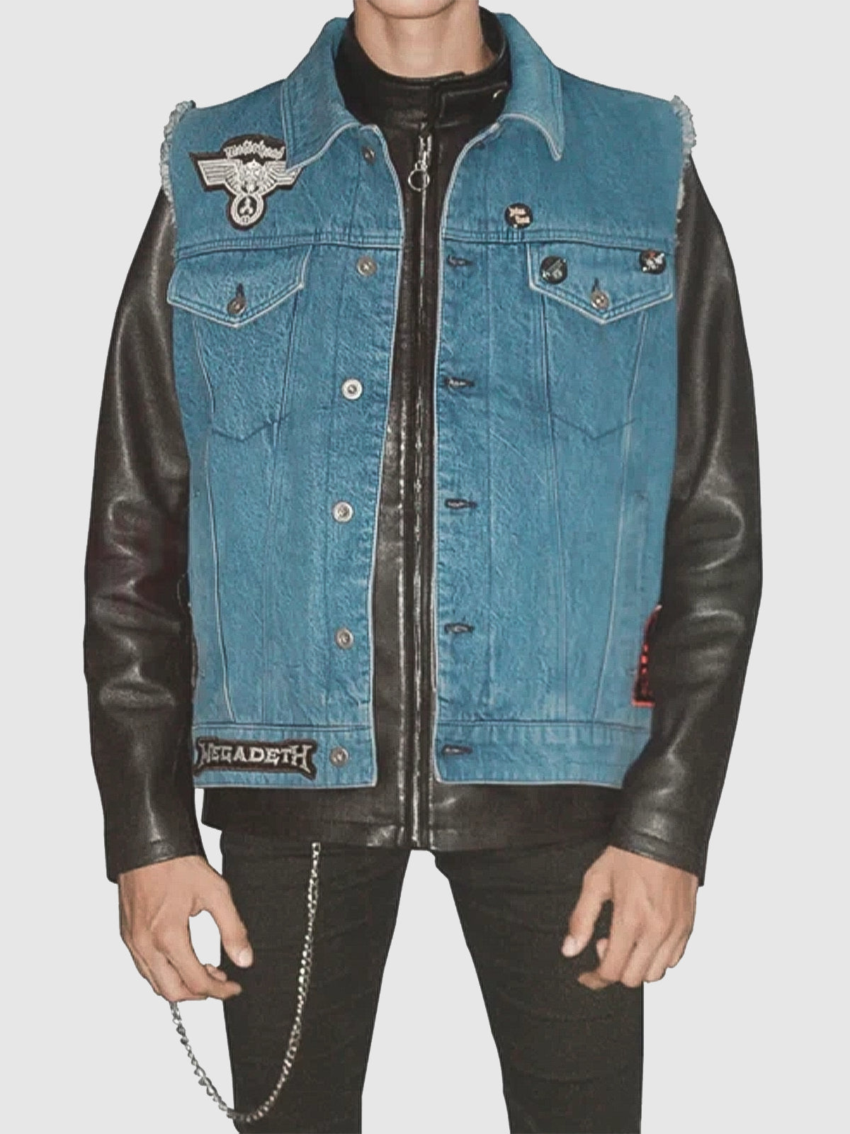 Stranger Things Eddie Munson Denim Jacket with Leather Jacket
