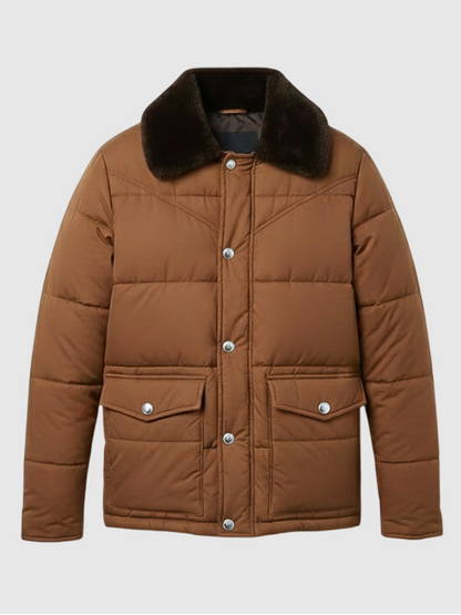 Stranger Things S05 David Harbour Brown Puffer Jacket