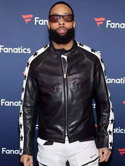 Super Bowl Odell Beckham Jr Leather Jacket