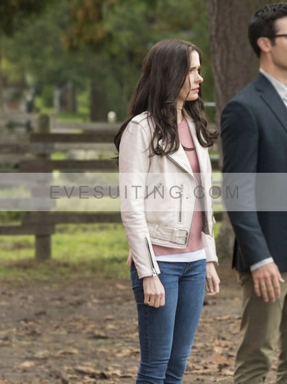 Superman & Lois Bitsie Tulloch Leather Motorcycle Jacket