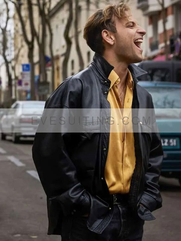 Supersex 2024 Alessandro Borghi Black Leather Jacket
