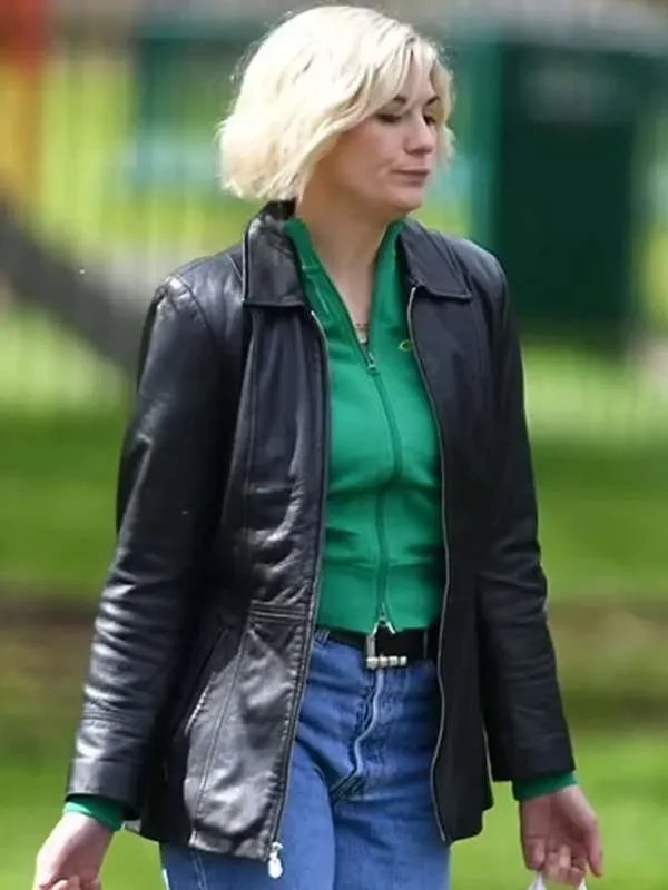 Susan McIntyre Toxic Town 2025 Black Leather Jacket