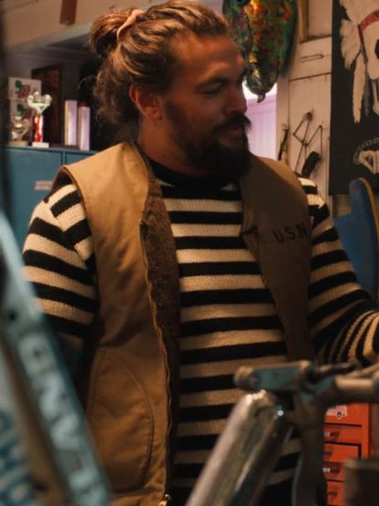 TV Series On The Roam Season 1 Jason Momoa USN Brown Cotton Vest