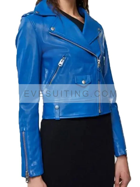 Tabitha Tate Riverdale Season 6 Blue Leather Jacket