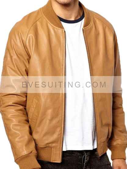 Tan Brown Leather Jacket