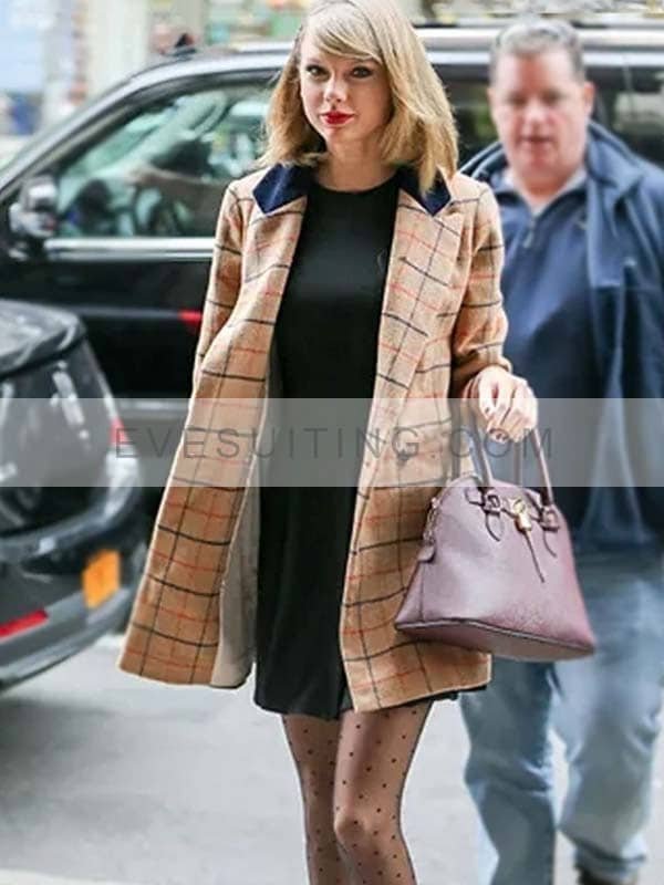 Taylor Swift American Singer Plaid Coat