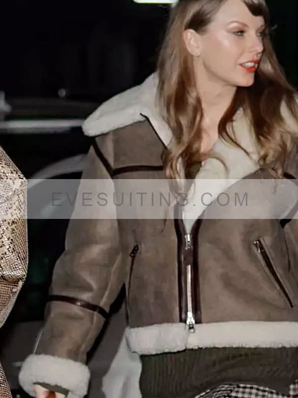 Taylor Swift Aviator Shearling Jacket