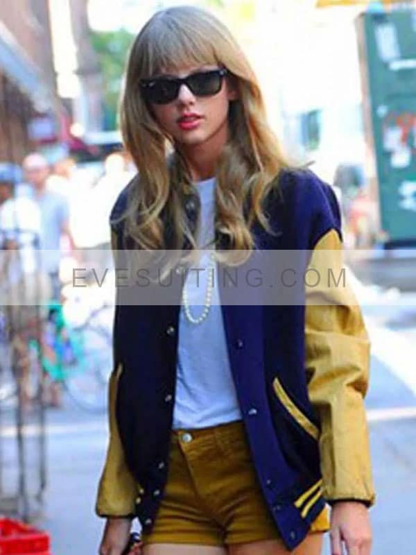 Taylor Swift Blue And Yellow Baseball Varsity Bomber Jacket