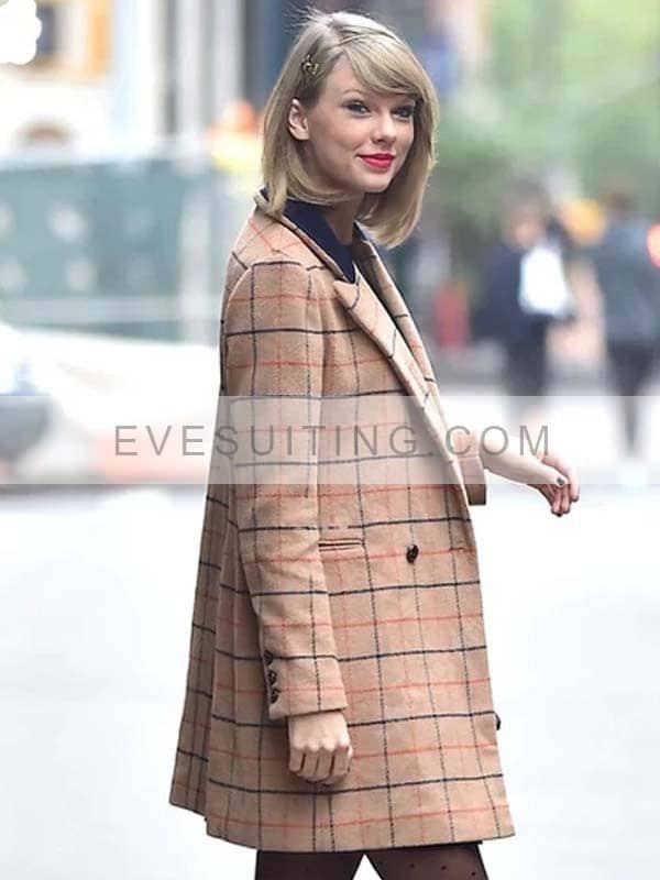 Taylor Swift Brown Plaid Coat 