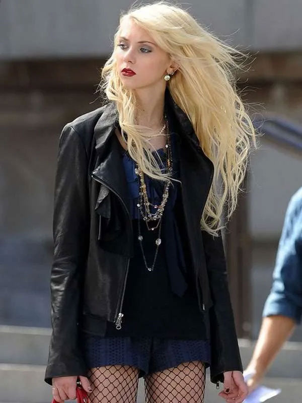 Taylor Momsen  Black Leather Jacket