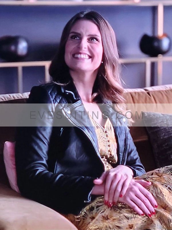 Ted Lasso Flo Collins Ellie Taylor Leather Biker Black Jacket