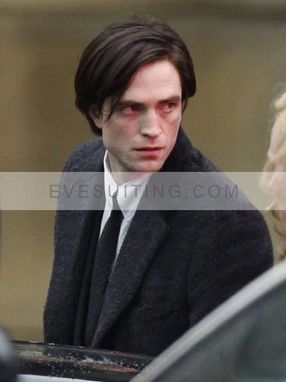 The Batman 2022 Robert Pattinson Black Wool Coat