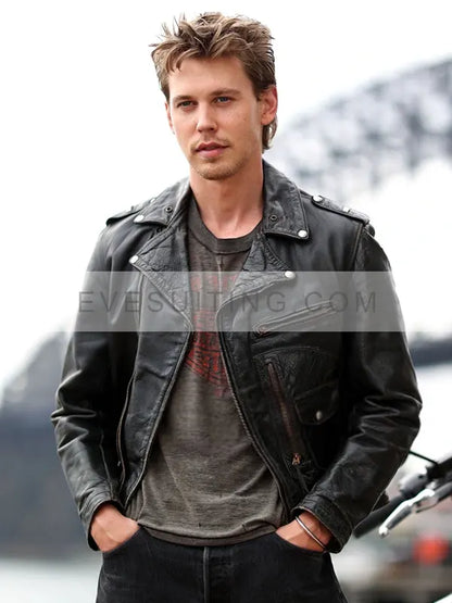 The Bikeriders Austin Butler Black Biker Leather Jacket