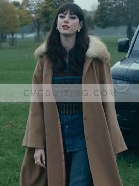The Gentlemen 2024 Kaya Scodelario Shearling Coat
