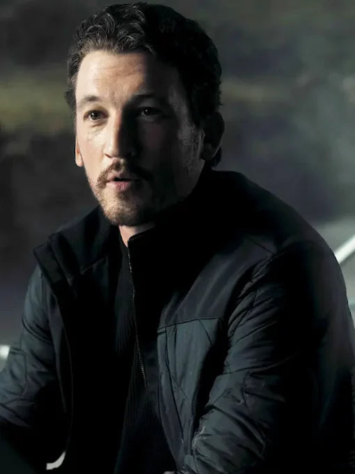 The Gorge 2025 Miles Teller Black Quilted Jacket