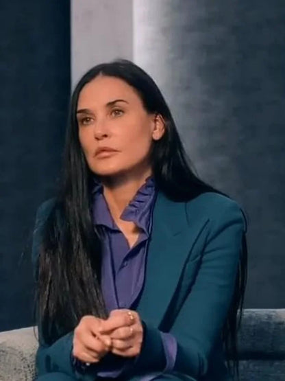 The Substance 2024 Demi Moore Blue Blazer