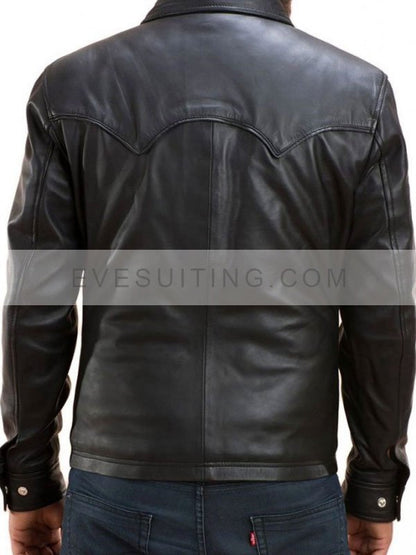 The Walking Dead David Morrissey Governor Black Leather Jacket