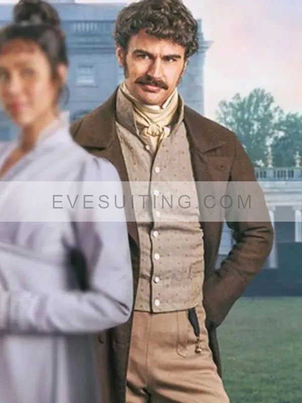 Theo James Mr. Malcolm’s List Brown Wool Trench Coat