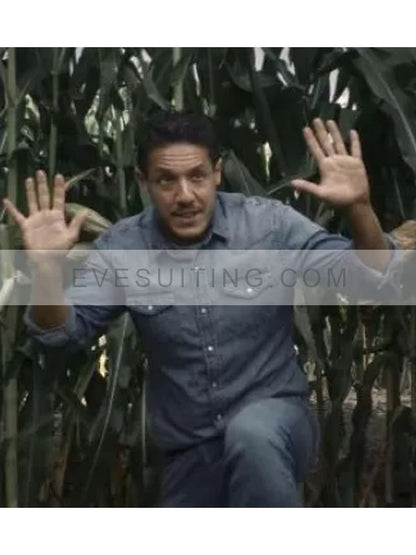 Theo Rossi Film Escape The Field 2022 Tyler Blue Denim Jacket