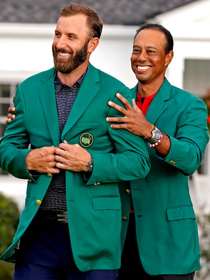 Tiger Woods Dustin Johnson Masters Golf Green Jacket
