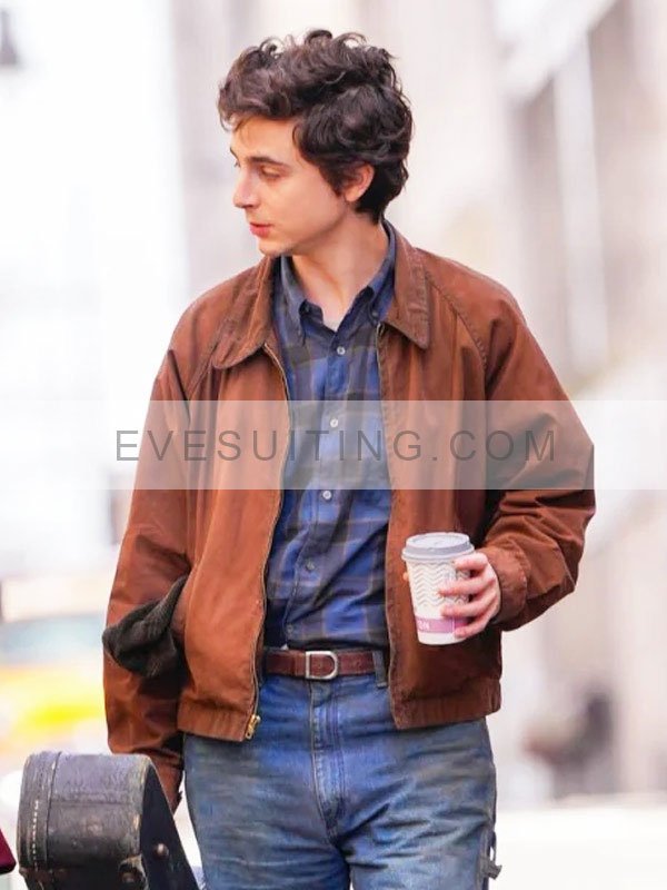 Timothée Chalamet Brown Cotton Jacket