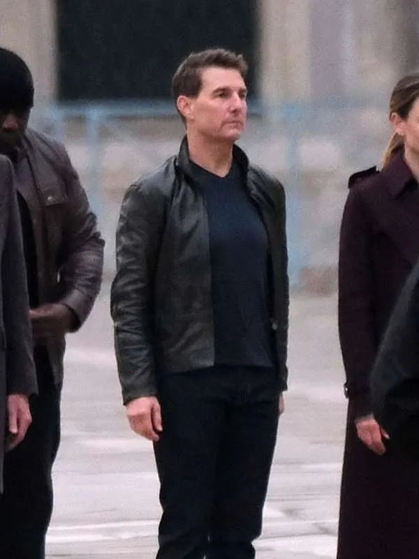 Tom Cruise Mission Impossible 7 Black Leather Jacket