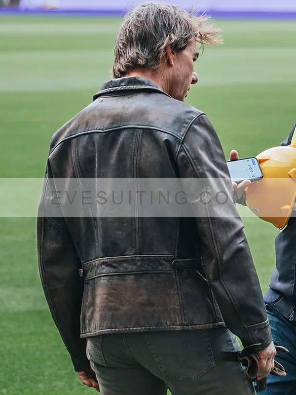 Tom Cruise Olympic Games Paris 2024 Brown Leather Jacket