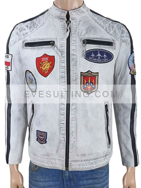 Tom Cruise Top Gun G-1 Flight White Jacket
