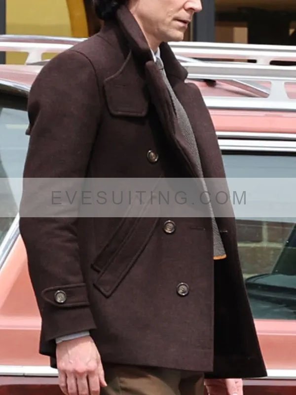 Tom Hiddleston Loki Brown Wool Peacoat