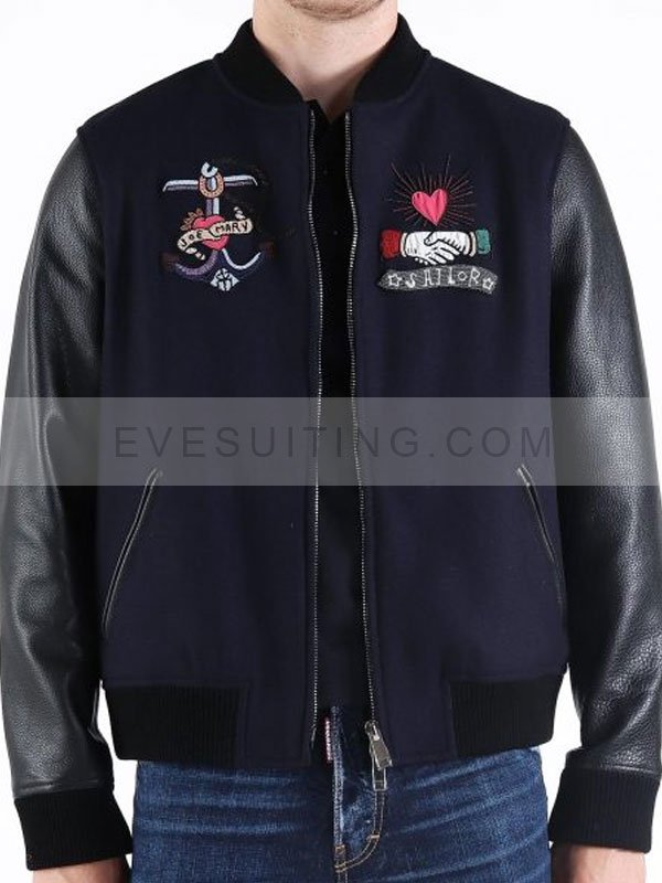 Tom Holland NYC Photocall Black Varsity Jacket