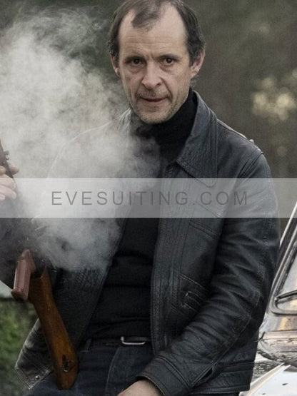 Tom Vaughan-Lawlor Movie Roses War 2024 Dominic Black Leather Jacket