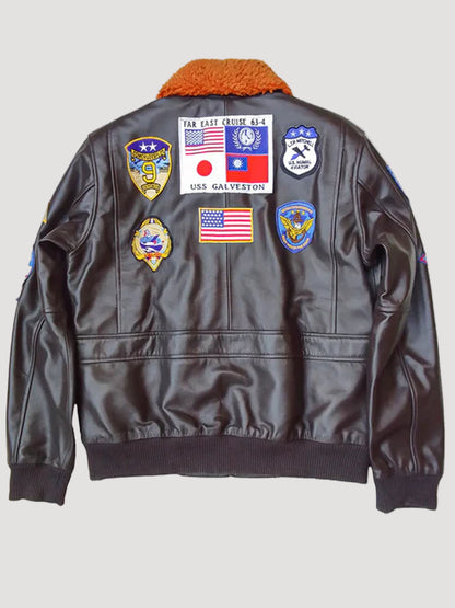 Tom Cruise Top Gun Maverick Brown Bomber Patches Jacket