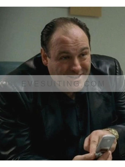 Tony Soprano The Sopranos Black Leather Blazer