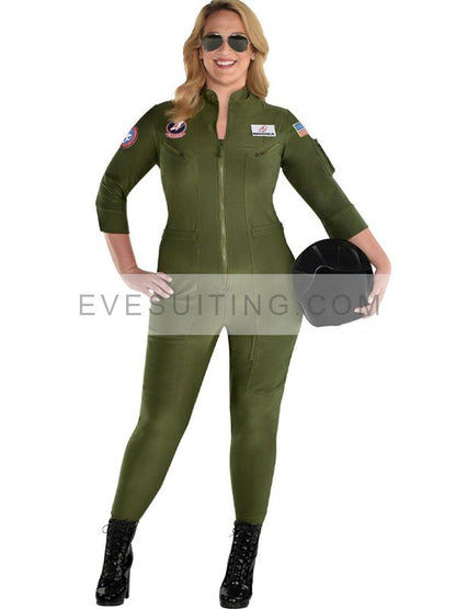 Top Gun Halloween Couple's Green Cotton Costume
