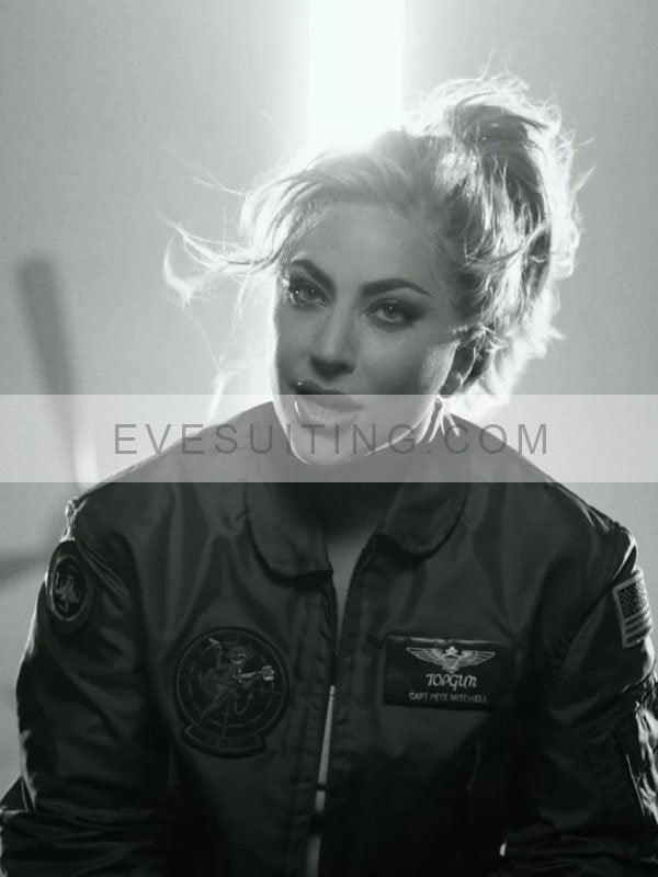 Top Gun Lady Gaga Bomber Green Jacket
