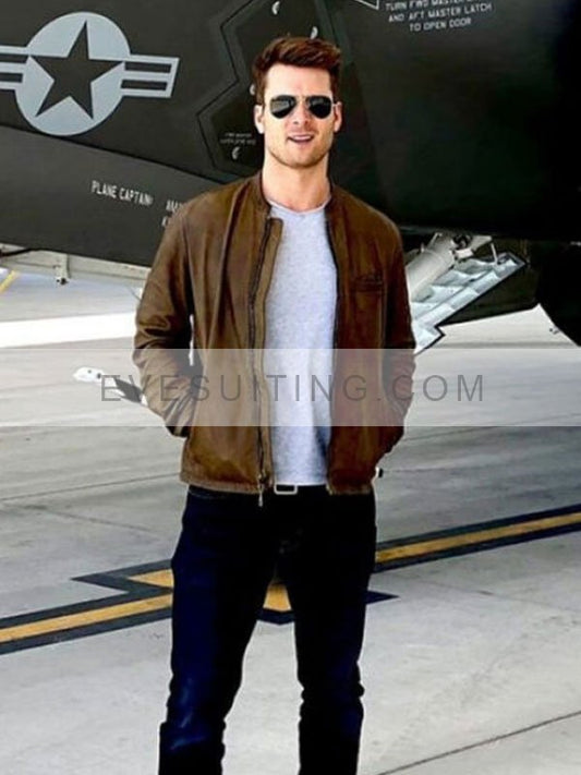 Top Gun Maverick Glen Powell Brown Jacket