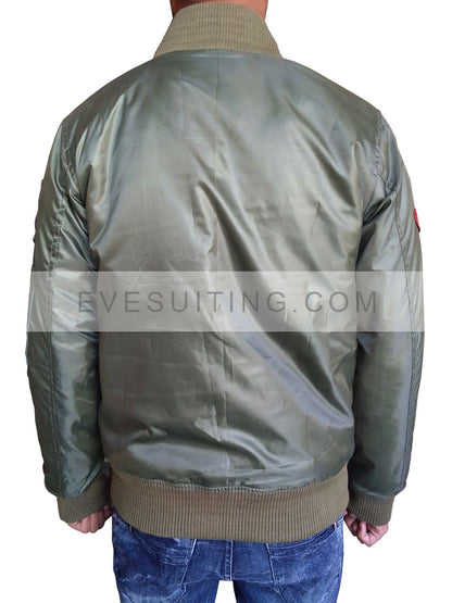 Top Gun Maverick MA-1 Bomber Olive Green Jacket With Patches
