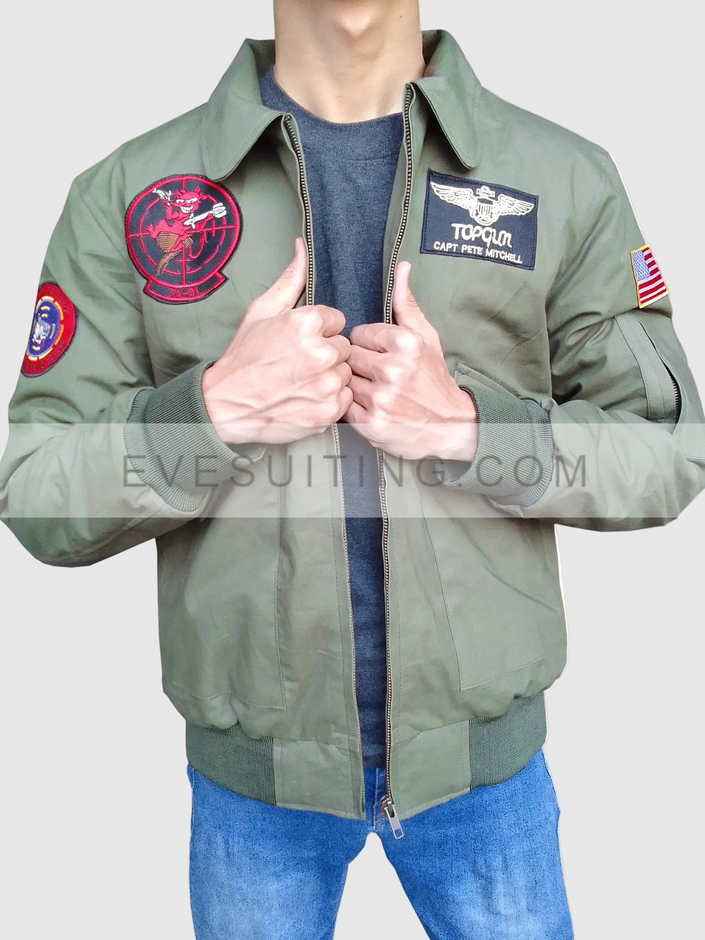 Top Gun Maverick Tom Cruise Bomber Green Flight Jacket