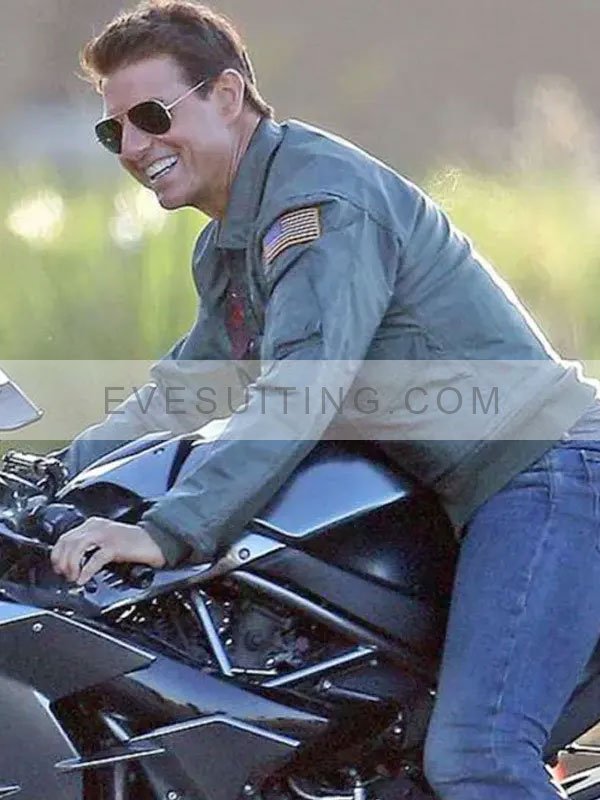 Top Gun Maverick Tom Cruise Bomber Green Flight Jacket