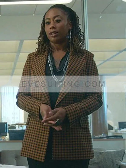 Tv Series Good Trouble S04 Malaika Williams Brown Checked Blazer