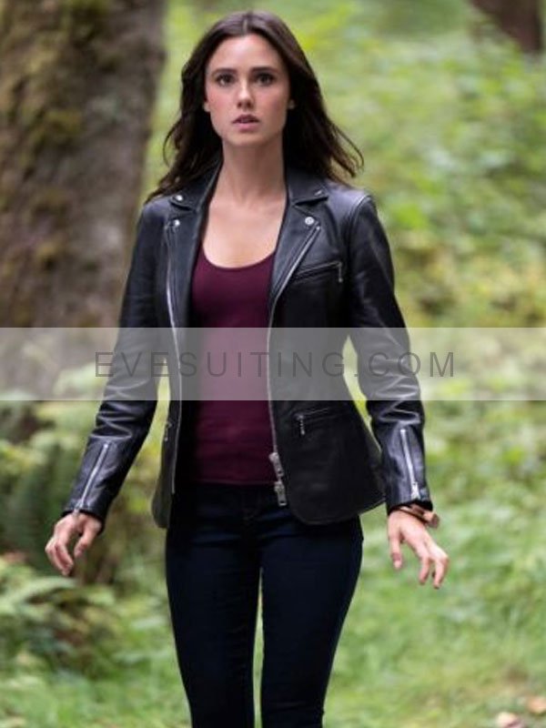 Tv Series Poppy Drayton Black Motorcycle Zip-Up Style Leather Jacket