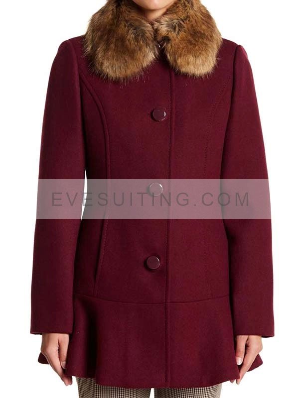 Tv Series Riverdale Season 4 Camila Mendes Maroon Shearling Coat