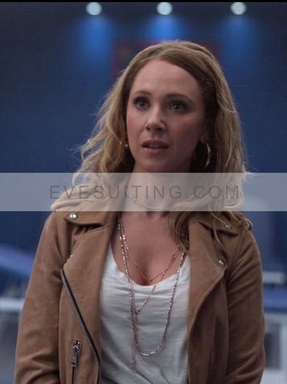 Tv Series Ted lasso Keeley Jones Juno Temple Brown Suede Biker Jacket
