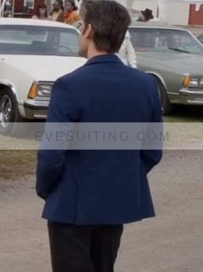 Tyler Hynes Movie Shifting Gears 2024 Luke Blue Wool Blazer